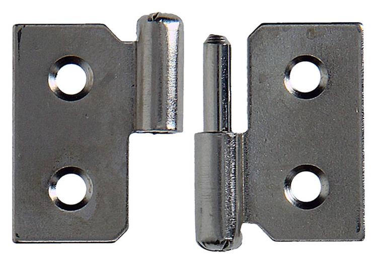 Mack 1013467 - 2 charnières de meuble droite nickelées h 30 x l 40 mm | 5 pièces