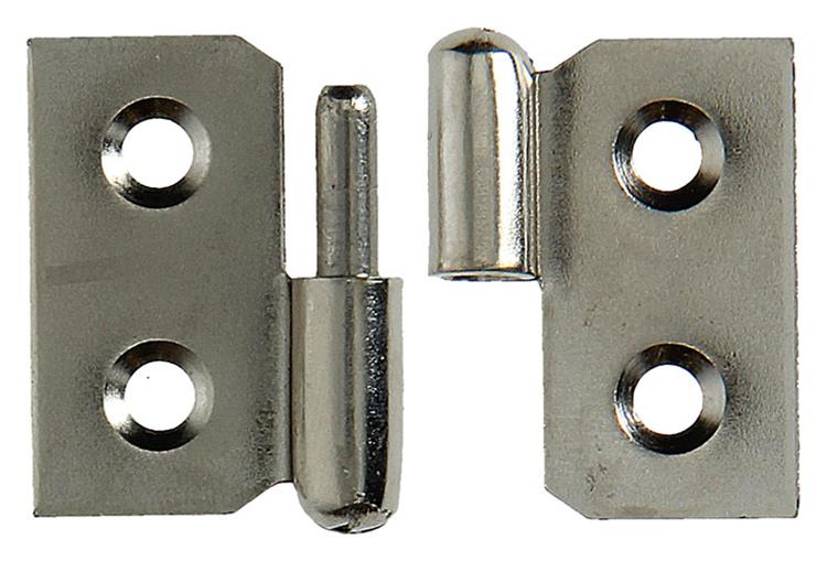 Mack 1013349 - 2 charnières de meuble gauche nickelées h 30 x l 40 mm | 5 pièces