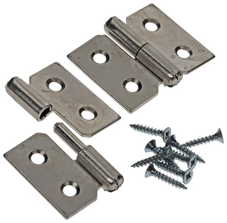 Mack 1013349 - 2 charnières de meuble gauche nickelées h 30 x l 40 mm | 5 pièces