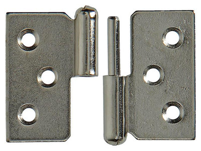 Mack 1013351 - 2 charnières de meuble droite nickelées h 40 x l 50 mm | 5 pièces