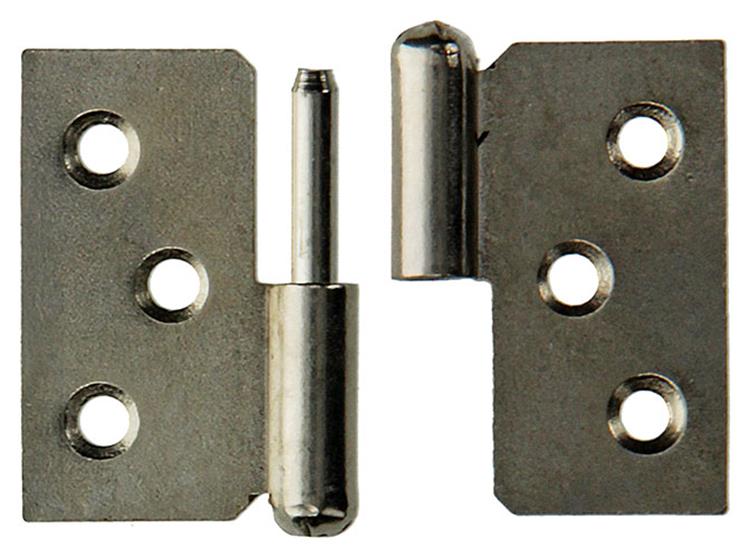 Mack 1013350 - 2 charnières de meuble gauche nickelées h 40 x l 50 mm | 5 pièces