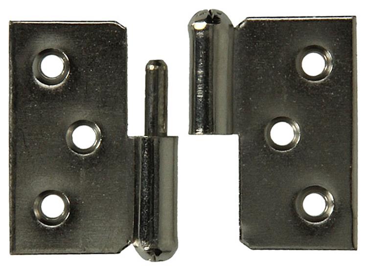 Mack 1013350 - 2 charnières de meuble gauche nickelées h 40 x l 50 mm | 5 pièces