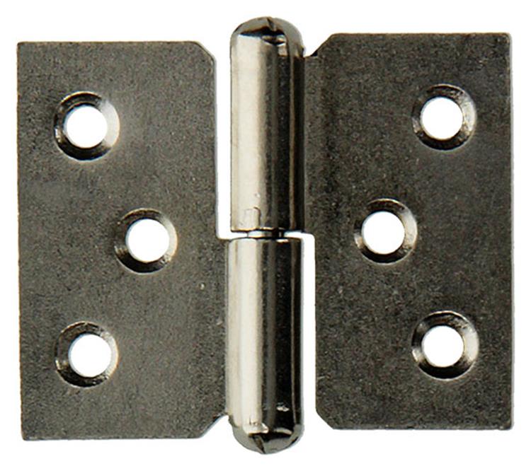 Mack 1013350 - 2 charnières de meuble gauche nickelées h 40 x l 50 mm | 5 pièces