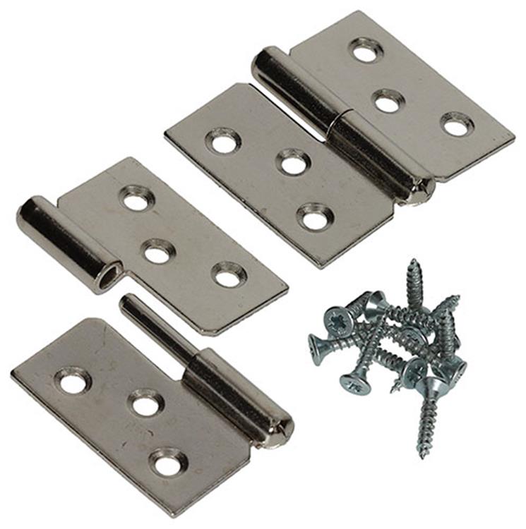 Mack 1013350 - 2 charnières de meuble gauche nickelées h 40 x l 50 mm | 5 pièces