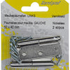 Mack 1013352 - 2 charnières de meuble gauche nickelées h 50 x l 40 mm | 5 pièces