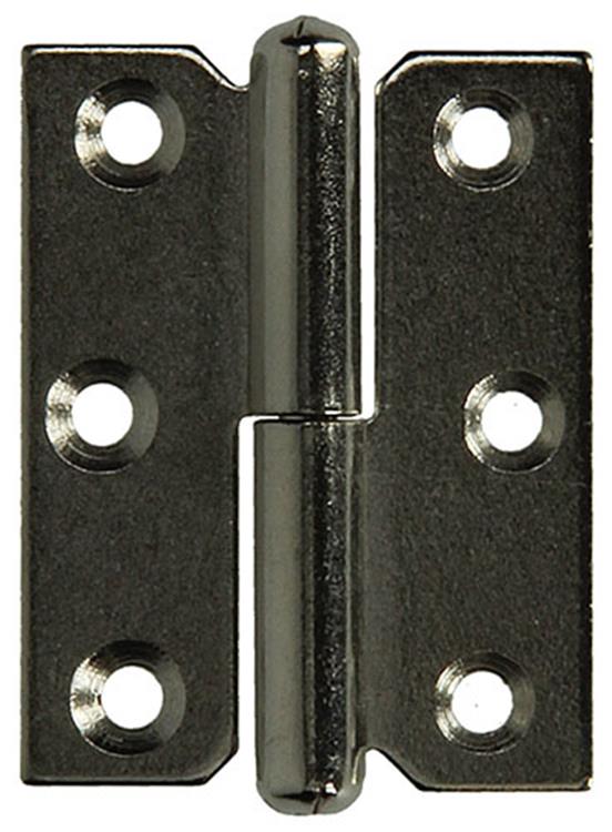 Mack 1013465 - 2 charnières de meuble droite nickelées h 50 x l 40 mm | 5 pièces