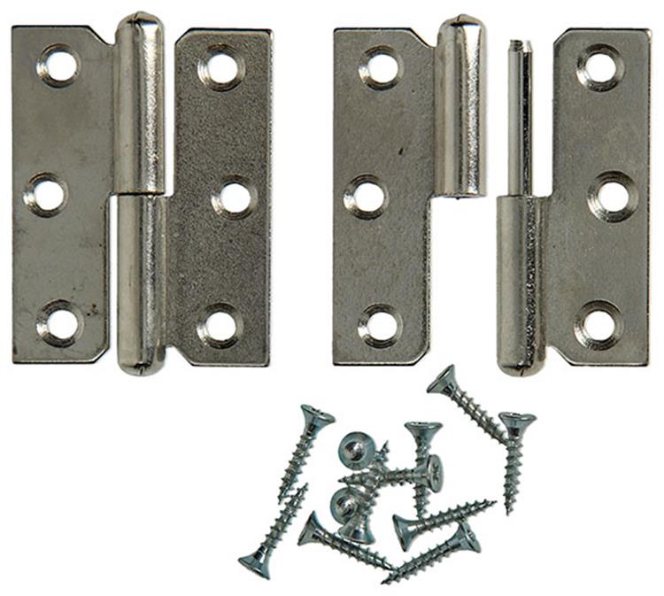 Mack 1013465 - 2 charnières de meuble droite nickelées h 50 x l 40 mm | 5 pièces