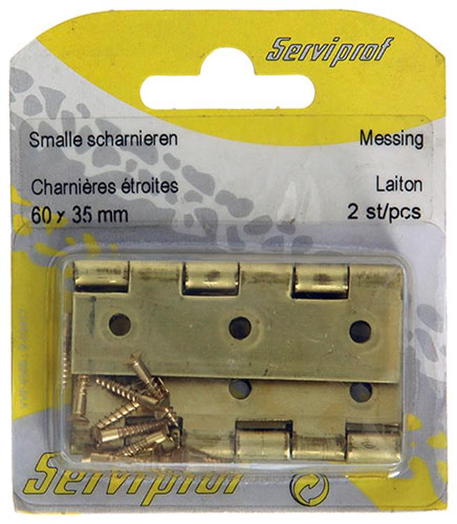 Mack 1013504 - 2 charnières étroites laiton h 60 x l 46 mm | 5 pièces