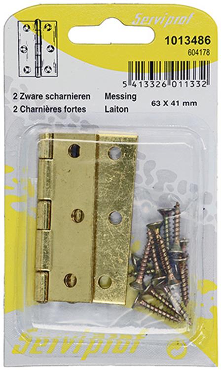 Mack 1013486 - 2 charnières laitonnées h 63 x l 41 mm | 5 pièces