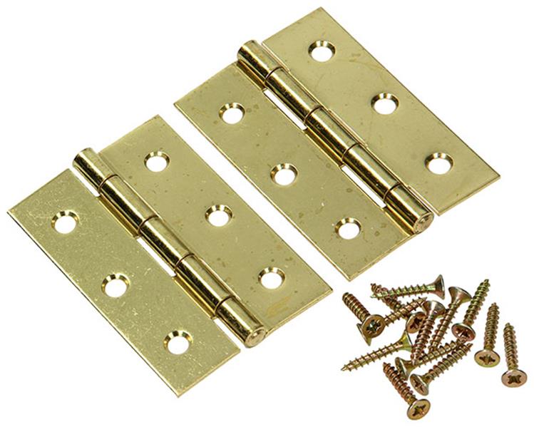 Mack 1013571 - 2 charnières lourdes. laitonné h 75 x l 50 mm | 5 pièces