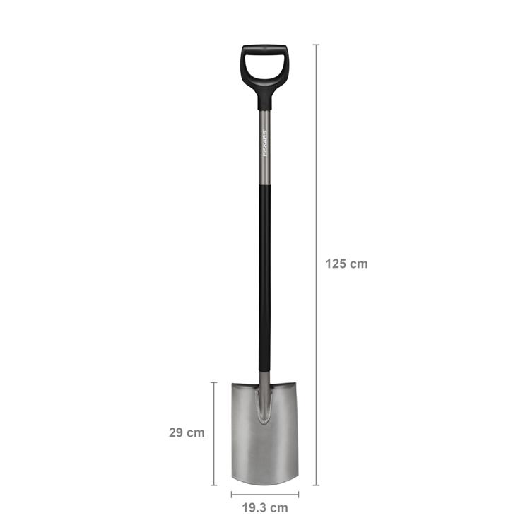 Bêche de jardin ronde ergonomique Fiskars | gris - 1066710