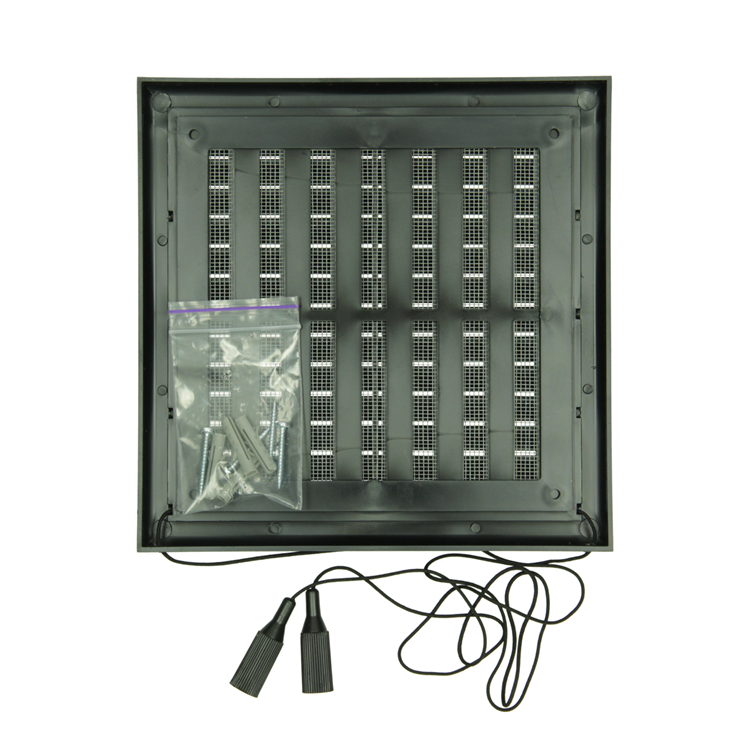 Renson 1069263 - grille orientable en saillie PVC 732 (187x187) str 9005 (noir) | 2 pièces