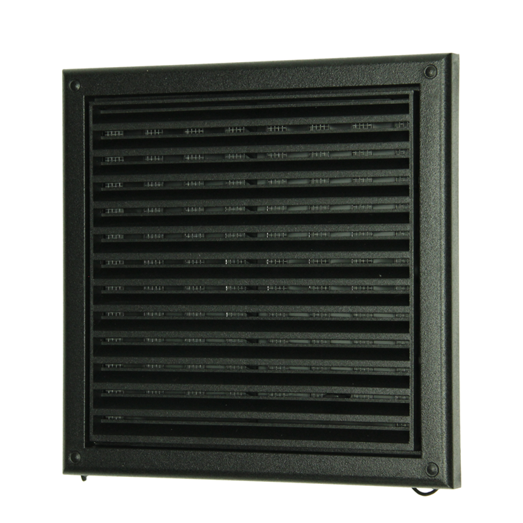 Renson 1069263 - grille orientable en saillie PVC 732 (187x187) str 9005 (noir) | 2 pièces