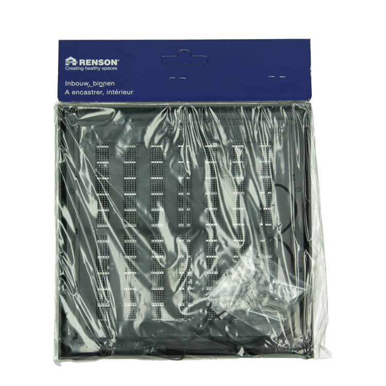 Renson 1069263 - grille orientable en saillie PVC 732 (187x187) str 9005 (noir) | 2 pièces
