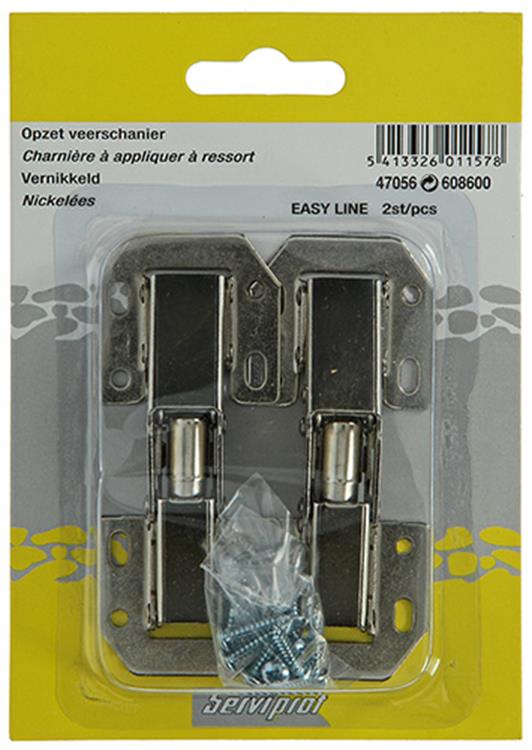 Mack 1013624 - 2 charnières à ressort nickelées easy-line | 5 pièces