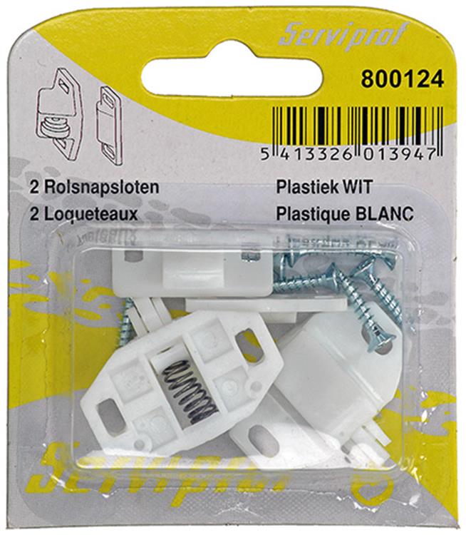 Mack 1015811 - 2 verrous à rouleau en plastique blanc | 10 pièces