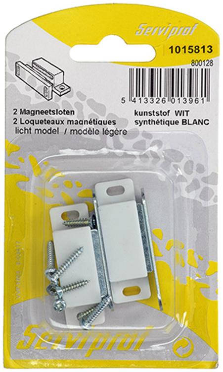 Mack 1015813 - 2 serrures magnétiques, modèle léger, plastique blanc | 10 pièces
