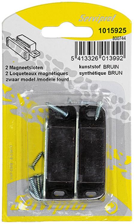 Mack 1015925 - 2 serrures magnétiques, modèle lourd, plastique marron | 10 pièces
