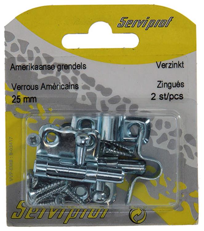 Mack 1013474 - 2 loquets américains galvanisés a 25 - b 10 mm | 5 pièces