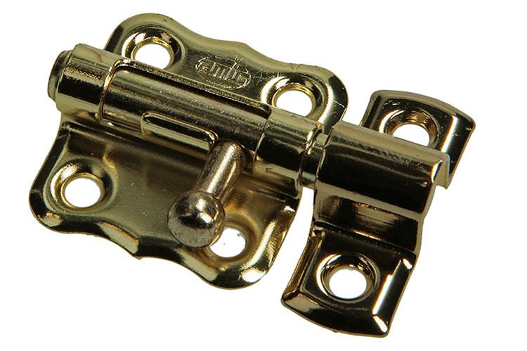 Mack 1015934 - 1 Loquet américain en laiton plaqué a 30 - b 15 mm | 5 pièces