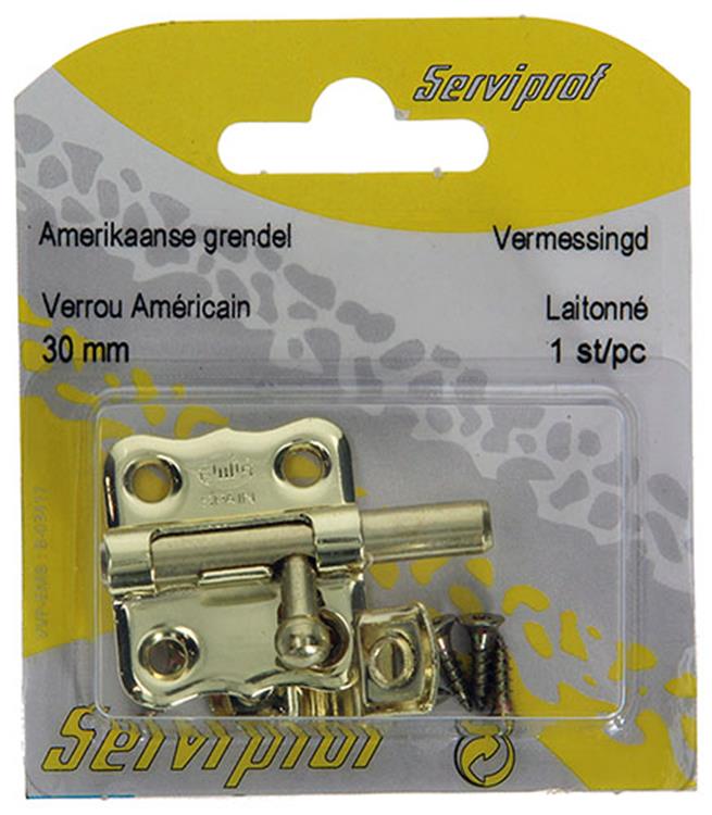 Mack 1015934 - 1 Loquet américain en laiton plaqué a 30 - b 15 mm | 5 pièces