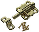 Mack 1015935 - 1 Loquet américain en laiton plaqué a 40 - b 20 mm | 5 pièces
