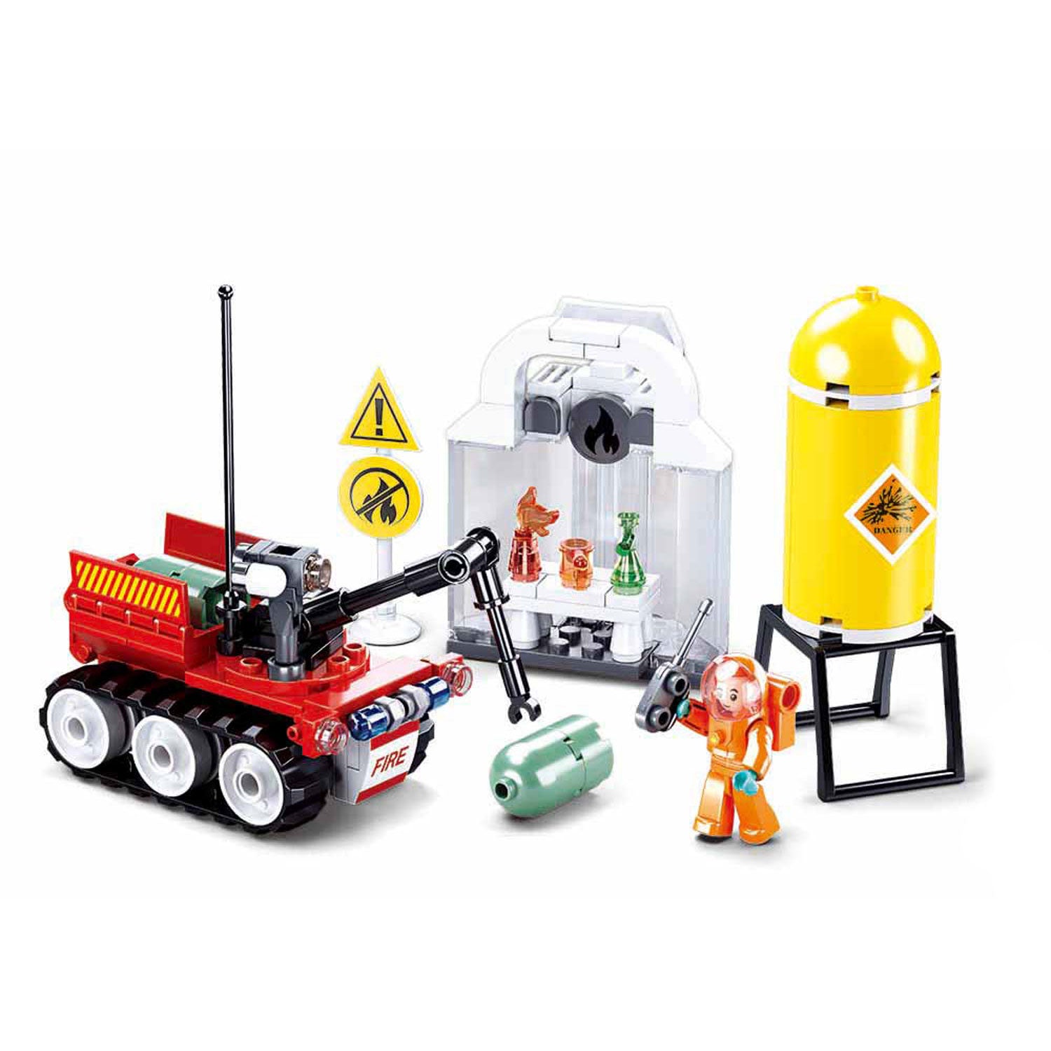 Exercice de robot de brigade de pompiers de Sluban