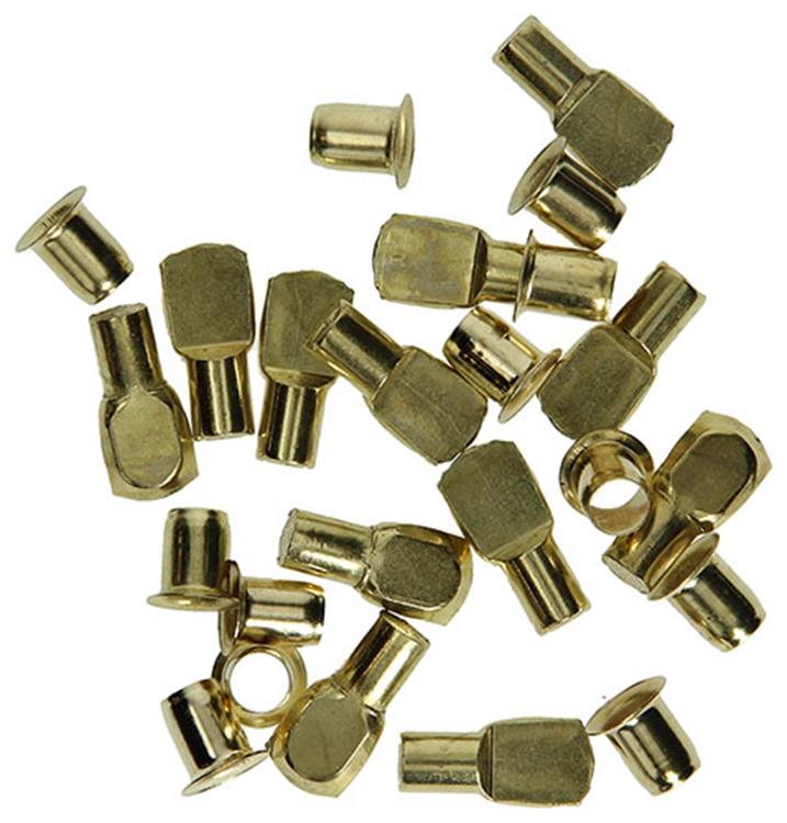 Mack 1013318 - 12 supports d'étagère ø 7mm manchons ø 7,5mm laitonné | 5 pièces