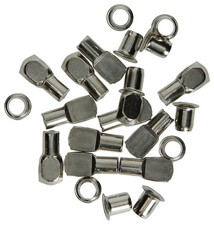 Mack 1013317 - 12 supports d'étagère ø 7mm manchons ø 7,5 mm nickelés | 5 pièces