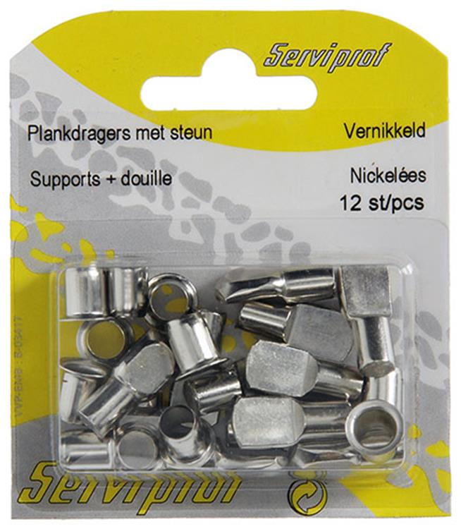 Mack 1013317 - 12 supports d'étagère ø 7mm manchons ø 7,5 mm nickelés | 5 pièces