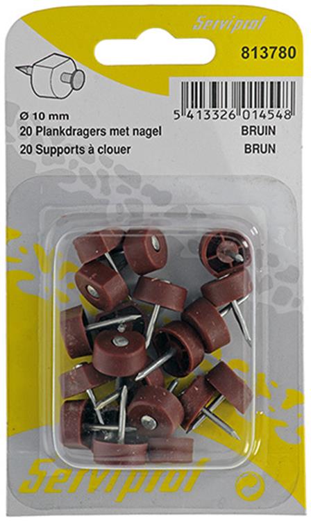 Mack 1017028 - 20 supports d'étagère avec clou marron | 5 pièces