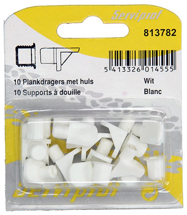 Mack 1017029 - 10 supports d'étagère avec manchon blanc | 5 pièces