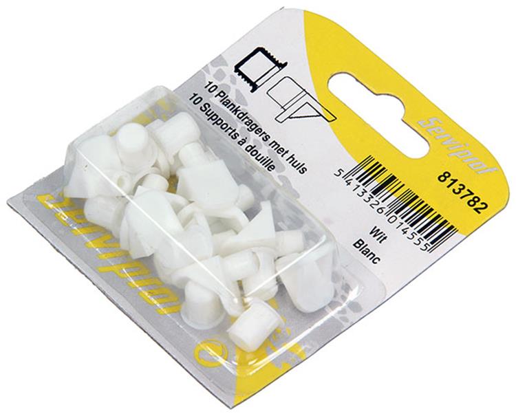 Mack 1017029 - 10 supports d'étagère avec manchon blanc | 5 pièces