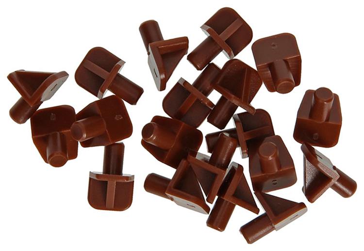 Mack 1015840 - 20 équerres d'étagère plastique marron ø 5 mm | 5 pièces