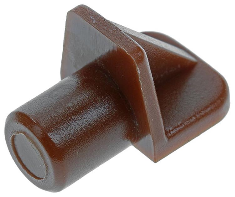 Mack 1015842 - 20 équerres d'étagère plastique marron ø 7 mm | 5 pièces