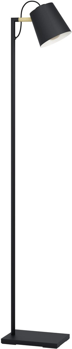 Lampadaire Eglo lacey - e27(excl) - 159 cm - bois|acier - noir|marron