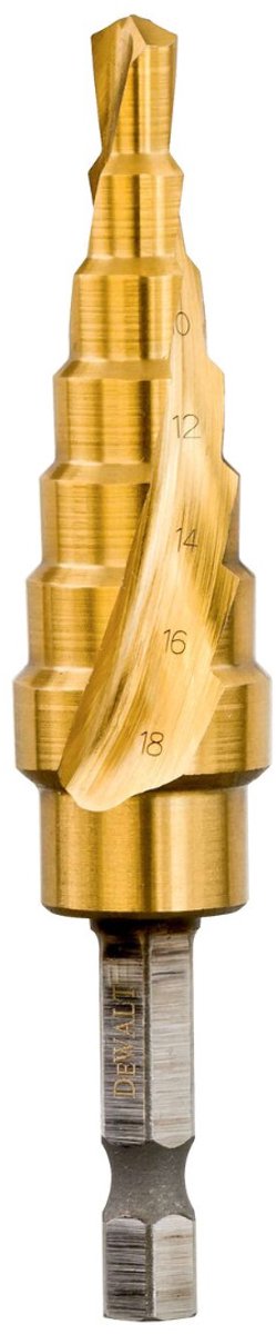 Dewalt extreme® - foret étagé - 6-18 mm - revêtement titane - tige hexagonale