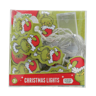 No brand la guirlande lumineuse grinch 12 LED, 2 mètres | 2 pièces