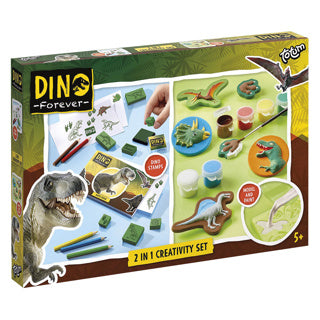 Tottum Dino Forever - ensemble de créativité de gypse et de couleur 2in1
