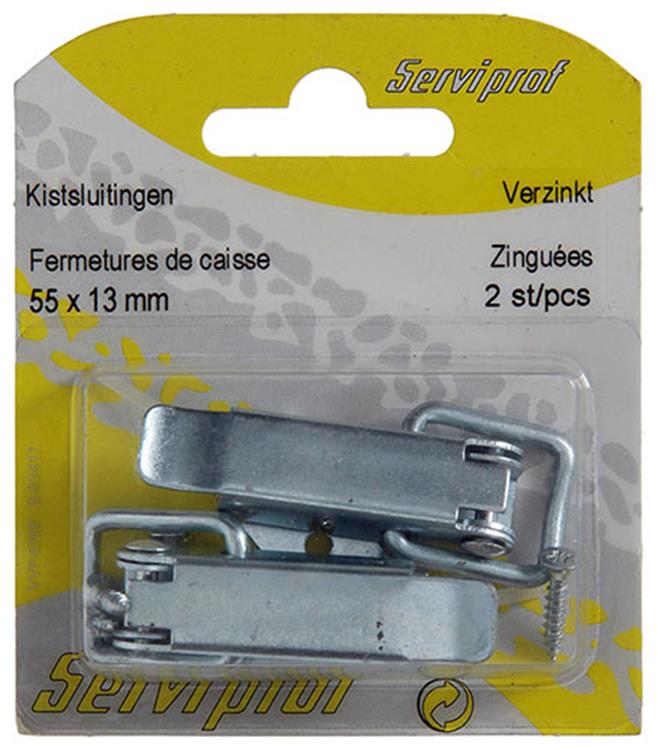 Mack 1013342 - 2 serrures de coffre galvanisées 49x22mm | 5 pièces