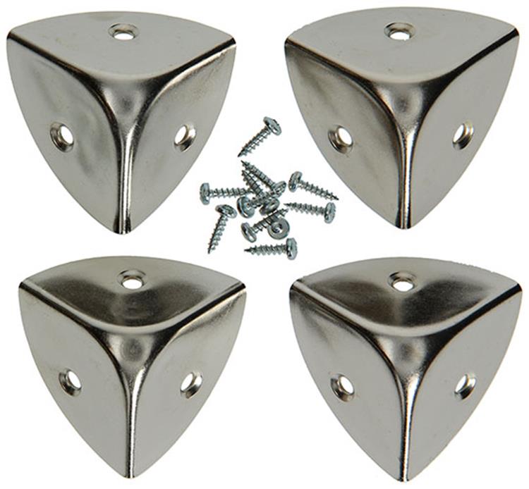 Mack 1013346 - 4 coins de valise nickelés 35 mm | 5 pièces