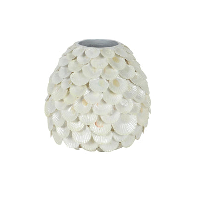 Vase ambiance manoir coquillages paresseux plage ø26xh23cm