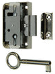Mack 1015913 - 1 serrure de meuble en saillie nickelée 20mm | 5 pièces