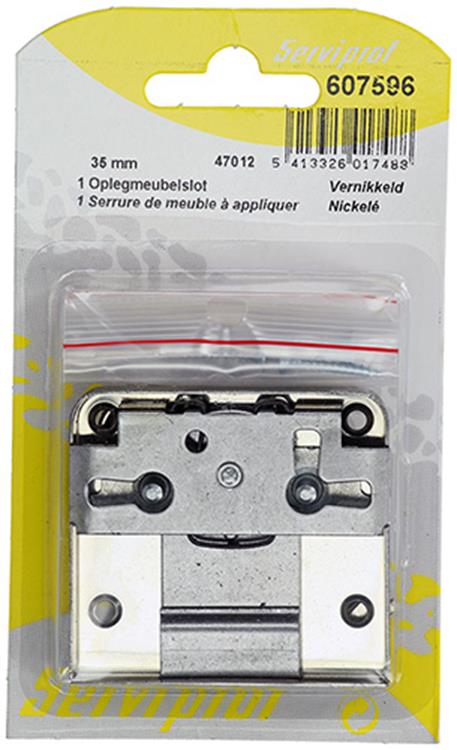 Mack 1013606 - 1 serrure de meuble en saillie nickelée 35mm | 5 pièces