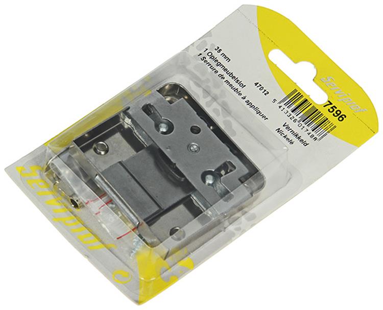 Mack 1013606 - 1 serrure de meuble en saillie nickelée 35mm | 5 pièces