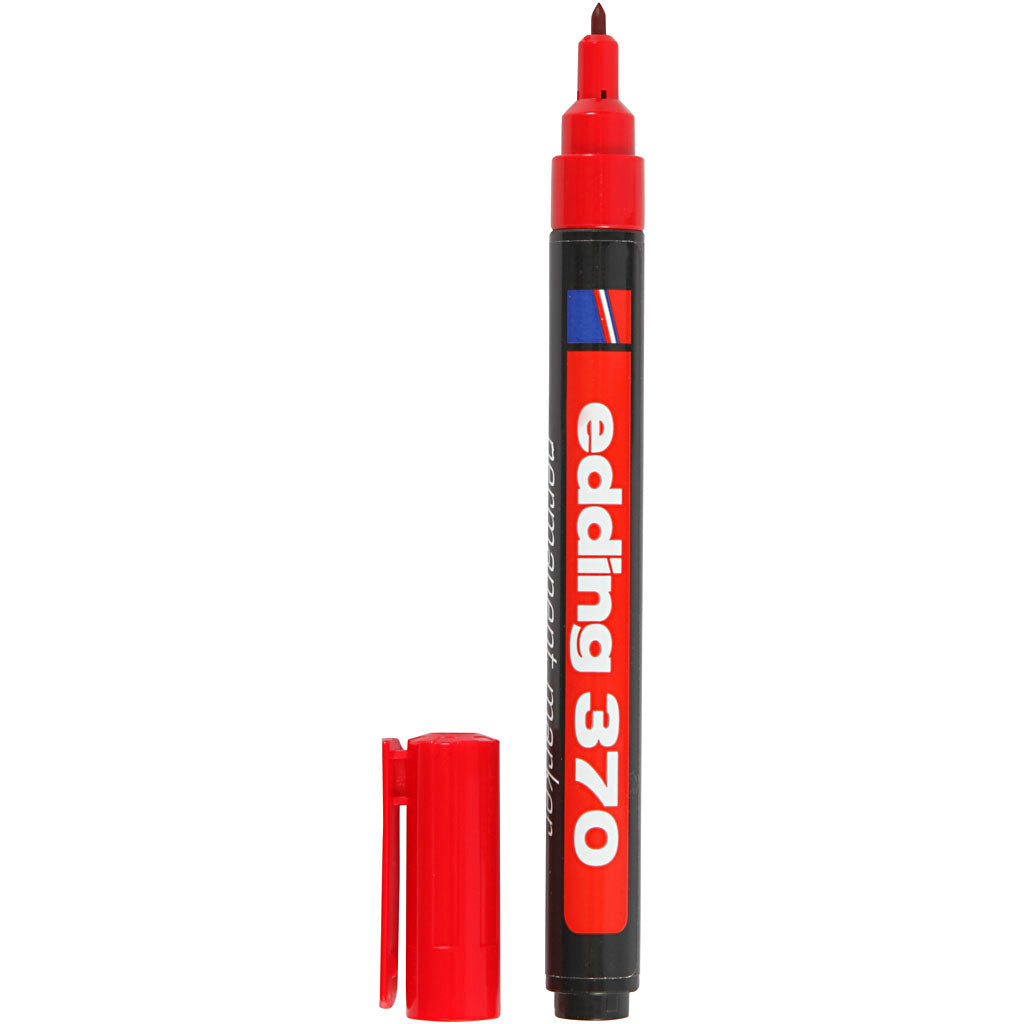Edding 370 marqueur, épaisseur de ligne 1 mm, rouge, 1 pièce