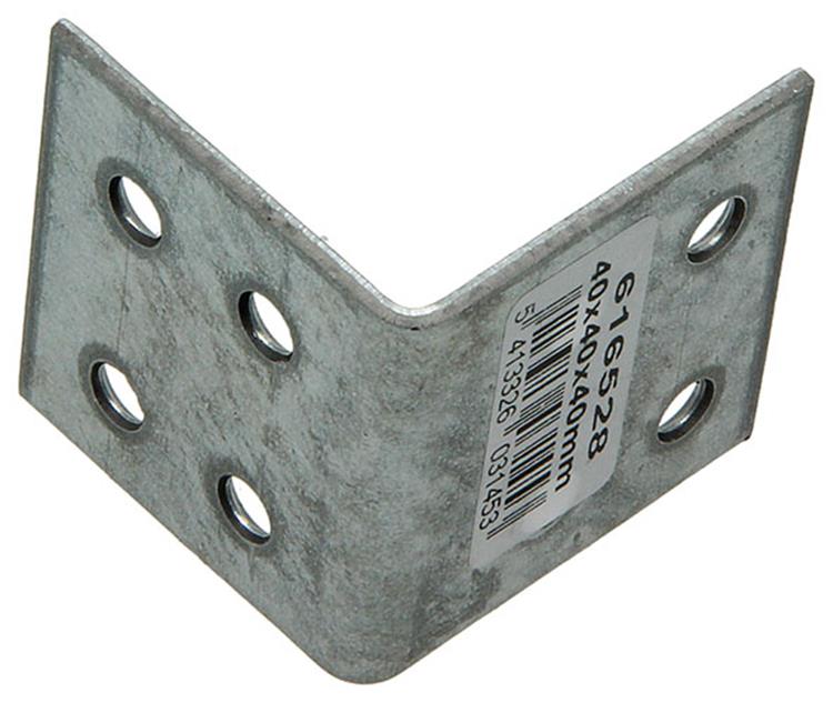 1003137 - ancrage d'angle plaqué 40x40x40x2mm | 100 pièces