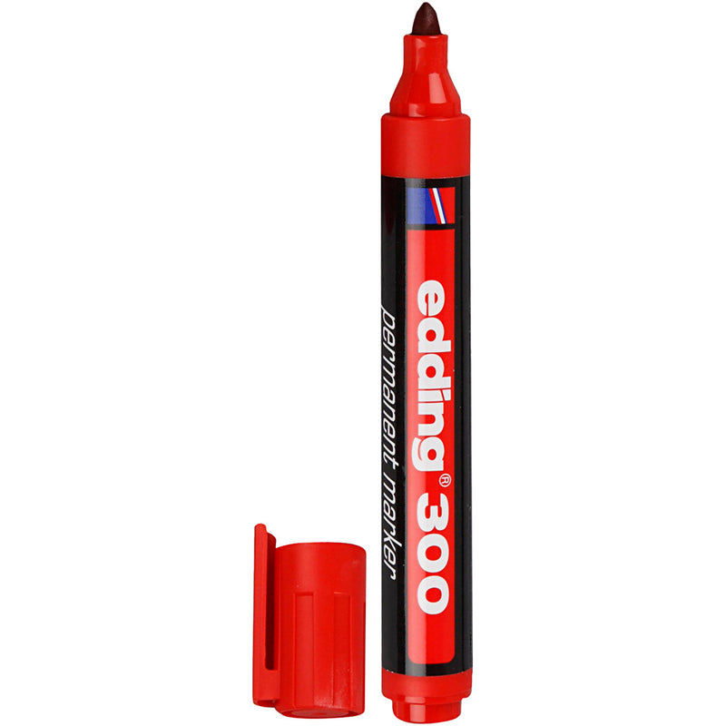 Edding 300 marqueur, épaisseur de ligne 1,5 à 3 mm, rouge, 1 pièce