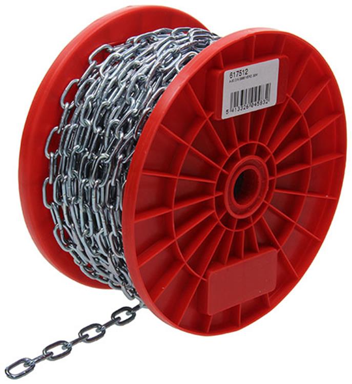 1014179 - maillon de chaîne court din5685-2ø 3mm l 16mm 30m wwl 40 kg | 30 pièces