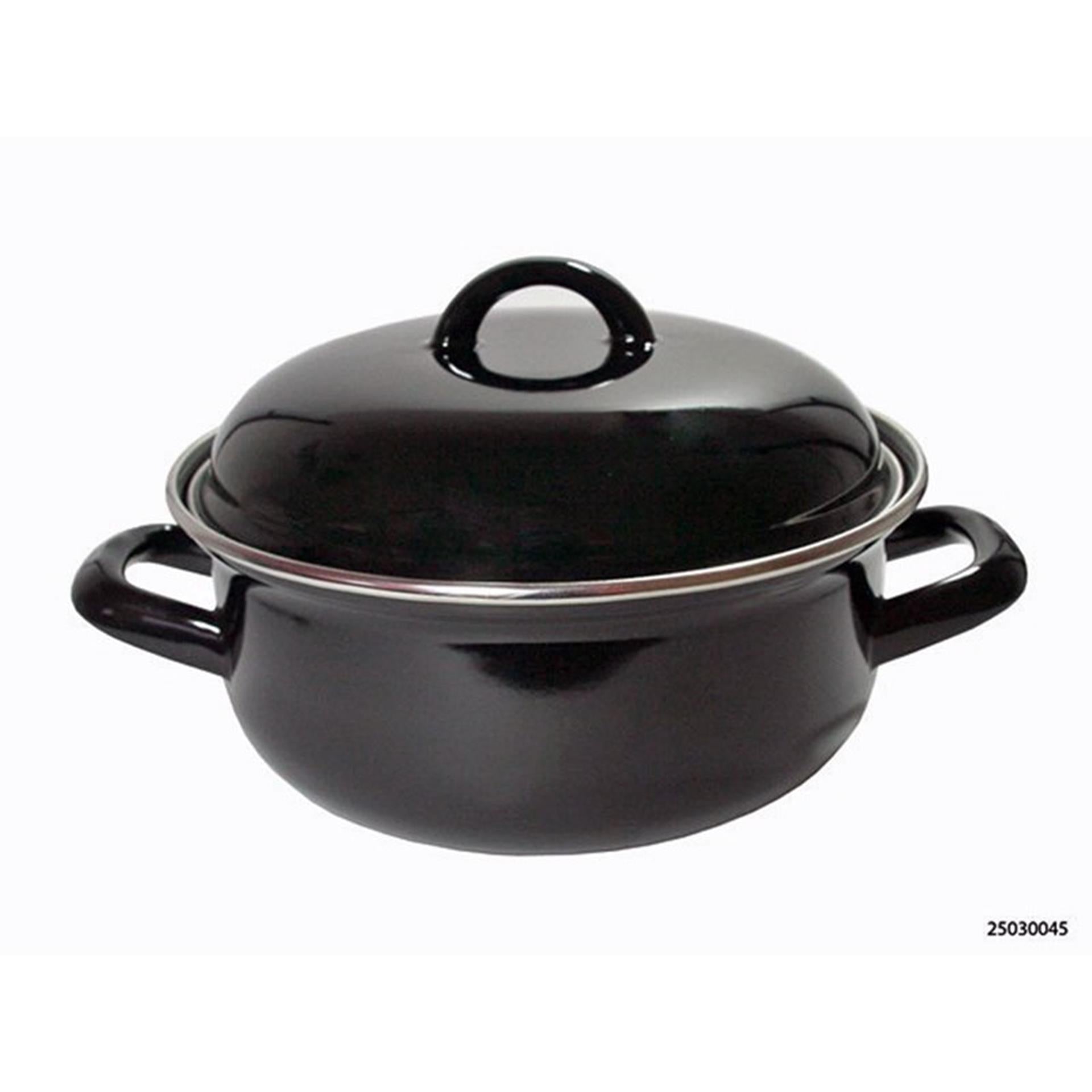 Ustensiles de cuisine poêle à frire noire en émail 20cm 3 litres